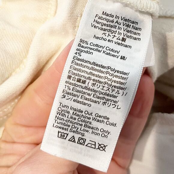 J. Crew High Rise Essential Straight Leg Jeans Ecru Cream 32 / 14 - Picture 5 of 5